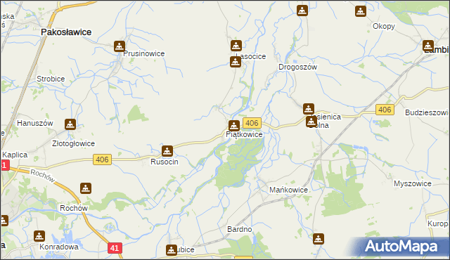 mapa Piątkowice, Piątkowice na mapie Targeo