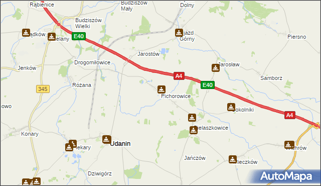 mapa Pichorowice, Pichorowice na mapie Targeo