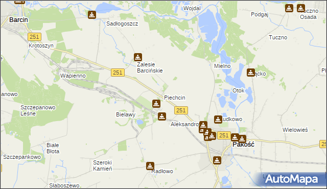 mapa Piechcin, Piechcin na mapie Targeo