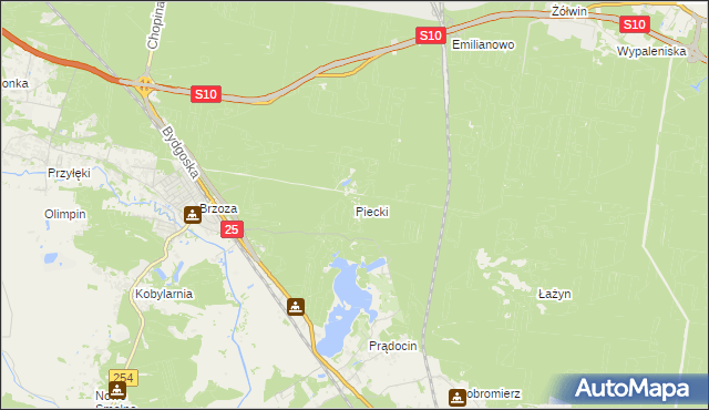 mapa Piecki gmina Nowa Wieś Wielka, Piecki gmina Nowa Wieś Wielka na mapie Targeo