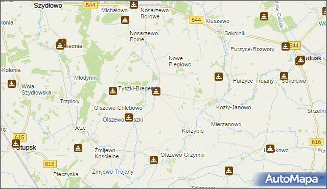 mapa Piegłowo-Kolonia, Piegłowo-Kolonia na mapie Targeo