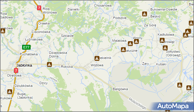 mapa Piekielnik, Piekielnik na mapie Targeo