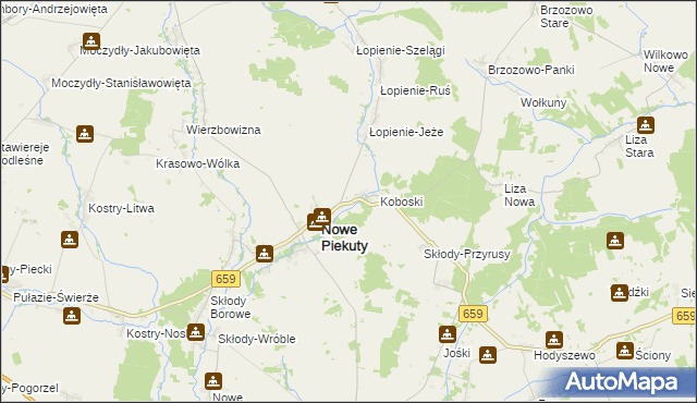 mapa Piekuty-Urbany, Piekuty-Urbany na mapie Targeo