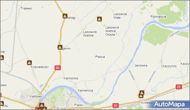 mapa Pielica, Pielica na mapie Targeo