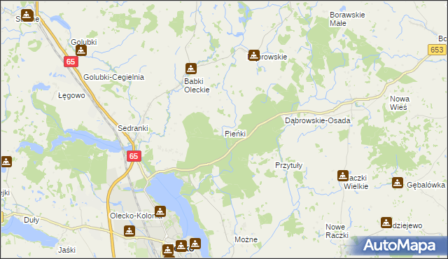 mapa Pieńki gmina Olecko, Pieńki gmina Olecko na mapie Targeo