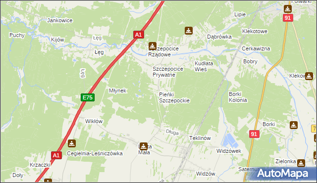 mapa Pieńki Szczepockie, Pieńki Szczepockie na mapie Targeo