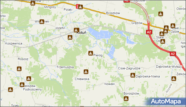 mapa Pieróg, Pieróg na mapie Targeo