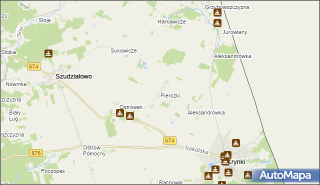 mapa Pierożki, Pierożki na mapie Targeo