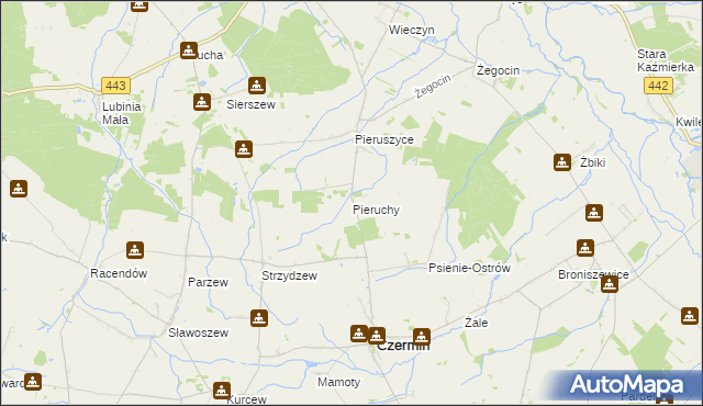 mapa Pieruchy, Pieruchy na mapie Targeo