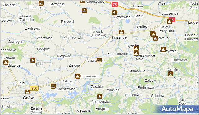 mapa Pierzchów, Pierzchów na mapie Targeo