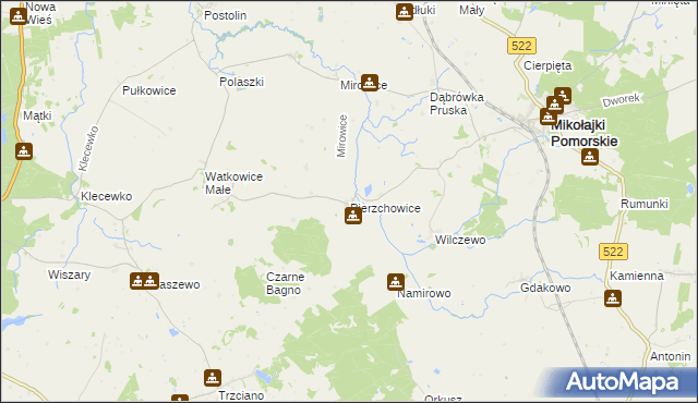 mapa Pierzchowice, Pierzchowice na mapie Targeo