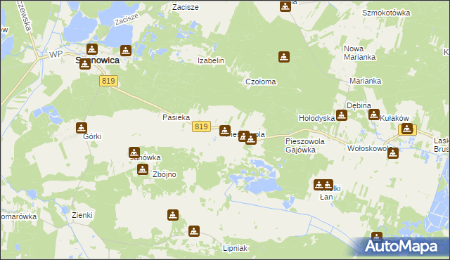 mapa Pieszowola, Pieszowola na mapie Targeo