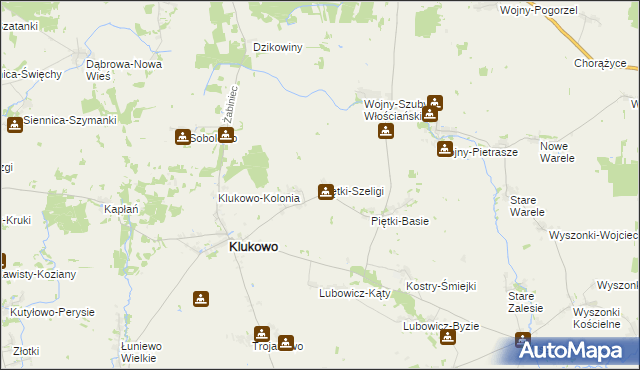 mapa Piętki-Szeligi, Piętki-Szeligi na mapie Targeo