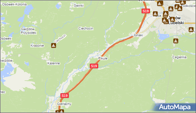 mapa Pikule, Pikule na mapie Targeo