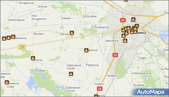 mapa Pilaszków gmina Łowicz, Pilaszków gmina Łowicz na mapie Targeo