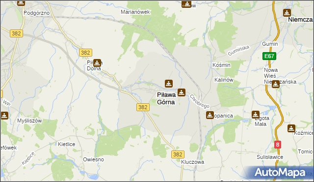 mapa Piława Górna, Piława Górna na mapie Targeo