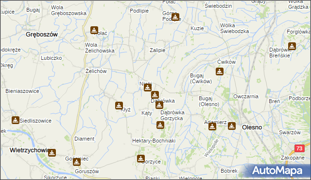 mapa Pilcza Żelichowska, Pilcza Żelichowska na mapie Targeo