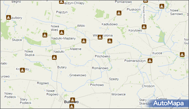 mapa Pilichówko, Pilichówko na mapie Targeo