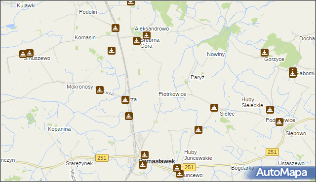 mapa Piotrkowice gmina Damasławek, Piotrkowice gmina Damasławek na mapie Targeo