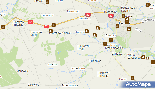 mapa Piotrówek Drugi, Piotrówek Drugi na mapie Targeo