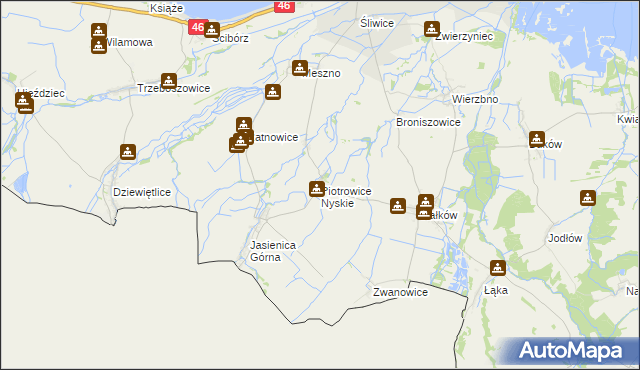 mapa Piotrowice Nyskie, Piotrowice Nyskie na mapie Targeo