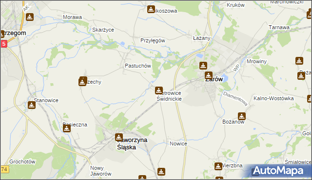mapa Piotrowice Świdnickie, Piotrowice Świdnickie na mapie Targeo