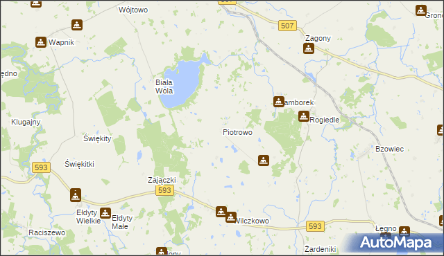 mapa Piotrowo gmina Lubomino, Piotrowo gmina Lubomino na mapie Targeo