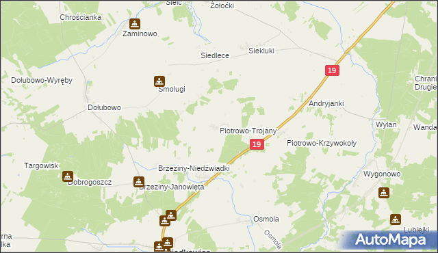 mapa Piotrowo-Trojany, Piotrowo-Trojany na mapie Targeo