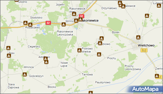 mapa Piotrowo Wielkie, Piotrowo Wielkie na mapie Targeo