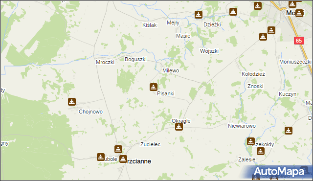 mapa Pisanki, Pisanki na mapie Targeo