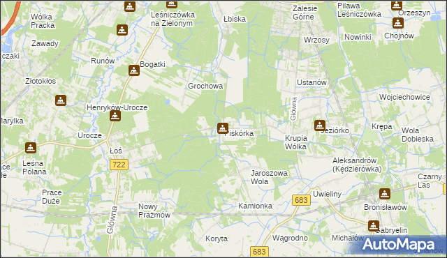 mapa Piskórka, Piskórka na mapie Targeo