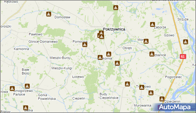 mapa Piskornia gmina Pokrzywnica, Piskornia gmina Pokrzywnica na mapie Targeo