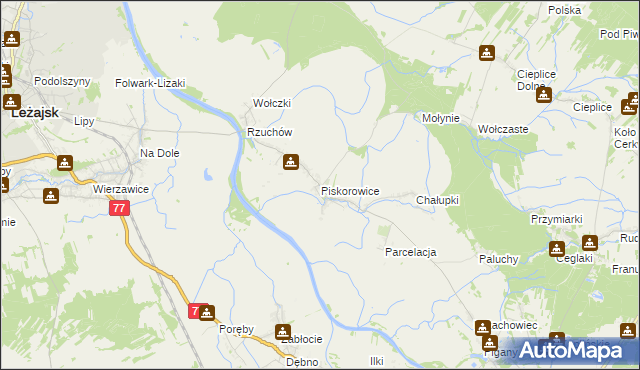 mapa Piskorowice, Piskorowice na mapie Targeo