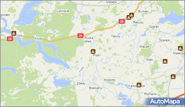 mapa Pistki gmina Ełk, Pistki gmina Ełk na mapie Targeo