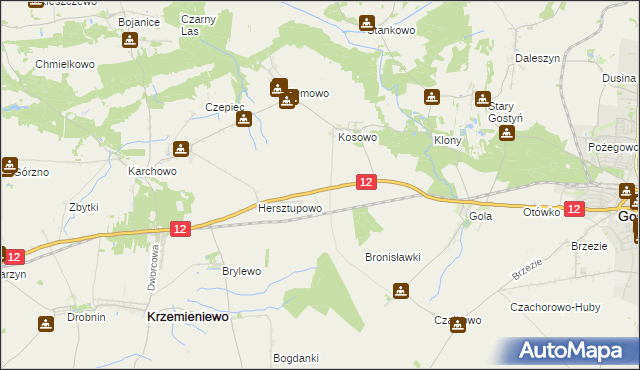 mapa Płaczkowo gmina Gostyń, Płaczkowo gmina Gostyń na mapie Targeo