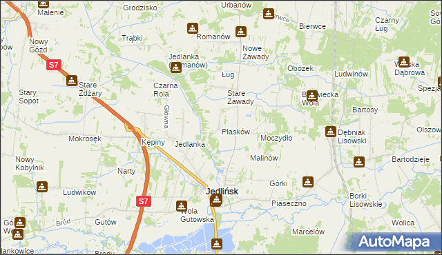 mapa Płasków, Płasków na mapie Targeo