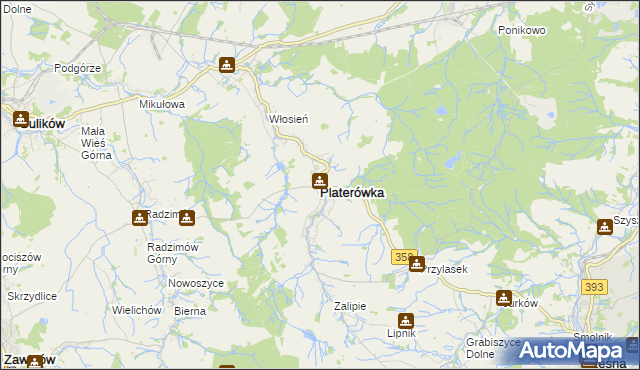 mapa Platerówka, Platerówka na mapie Targeo