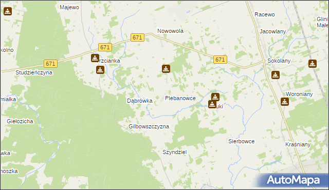 mapa Plebanowce gmina Sokółka, Plebanowce gmina Sokółka na mapie Targeo