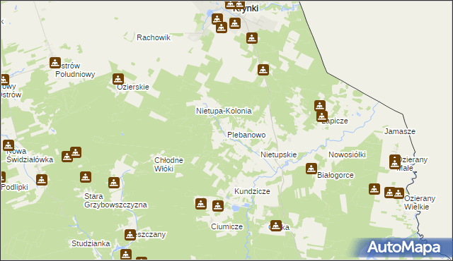 mapa Plebanowo, Plebanowo na mapie Targeo