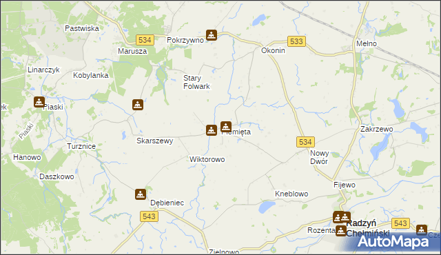 mapa Plemięta, Plemięta na mapie Targeo