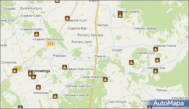 mapa Plewnik gmina Krzynowłoga Mała, Plewnik gmina Krzynowłoga Mała na mapie Targeo