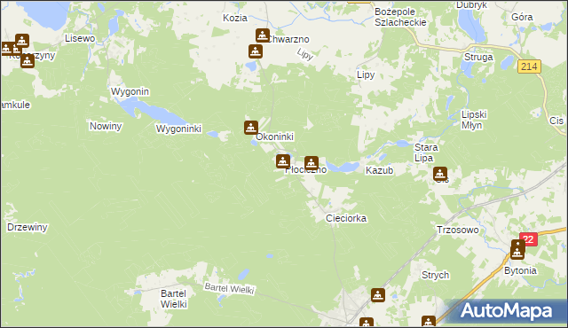 mapa Płociczno gmina Kaliska, Płociczno gmina Kaliska na mapie Targeo