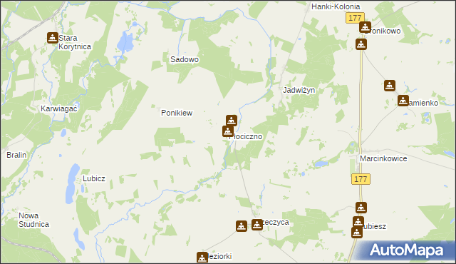 mapa Płociczno gmina Tuczno, Płociczno gmina Tuczno na mapie Targeo