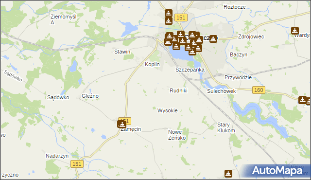 mapa Płoki gmina Choszczno, Płoki gmina Choszczno na mapie Targeo