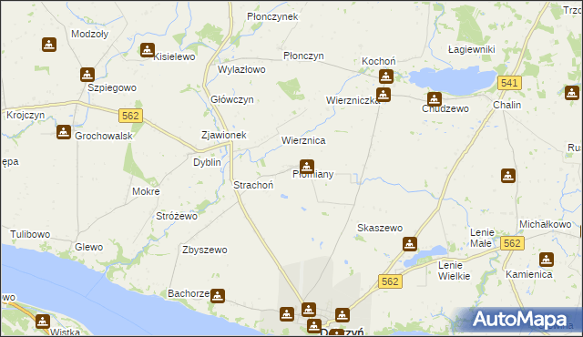 mapa Płomiany, Płomiany na mapie Targeo