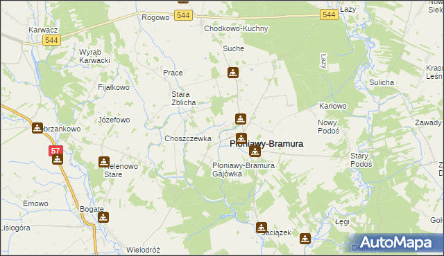 mapa Płoniawy-Kolonia, Płoniawy-Kolonia na mapie Targeo