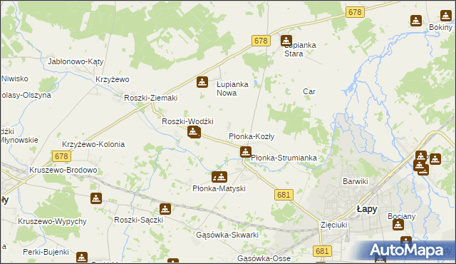 mapa Płonka-Kozły, Płonka-Kozły na mapie Targeo