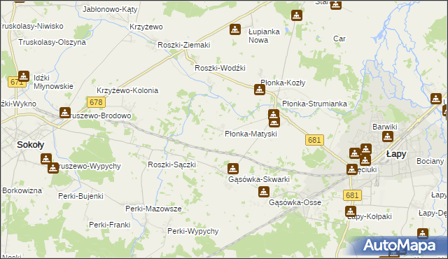 mapa Płonka-Matyski, Płonka-Matyski na mapie Targeo