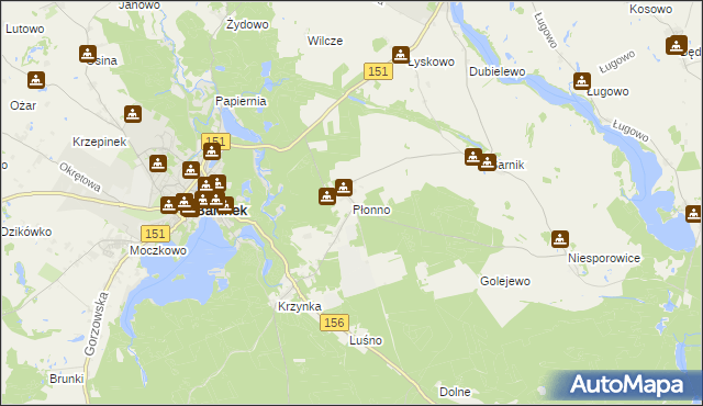 mapa Płonno, Płonno na mapie Targeo