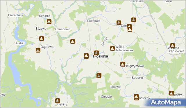 mapa Płoskinia, Płoskinia na mapie Targeo